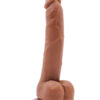 Pênis Realístico Curvado com 15cm Penetrável, Total de 19,5cm x 3,3cm, com Ventosa, Cor Marrom – Imagination®