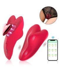 Vibrador Calcinha com Ímã em Formato de Coração de Silicone e ABS Recarregável – Aplicativo App Love Spouse