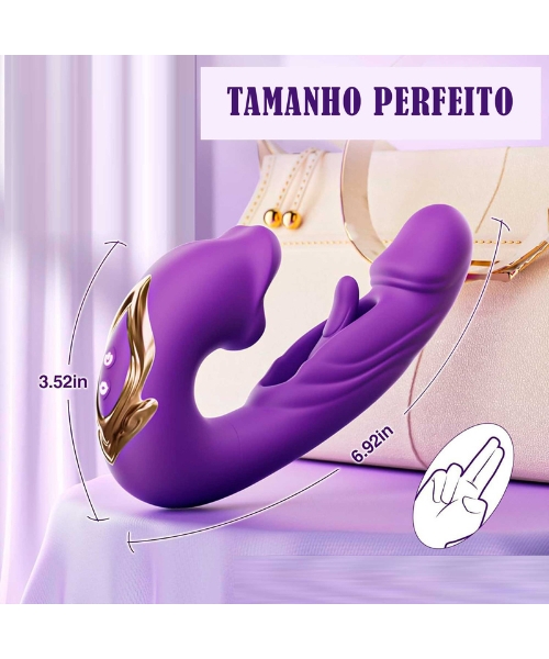 Vibrador com Estimulador de Clitóris em Formato de Boca – Prazer Realista e Alta Tecnologia - Imagem 5