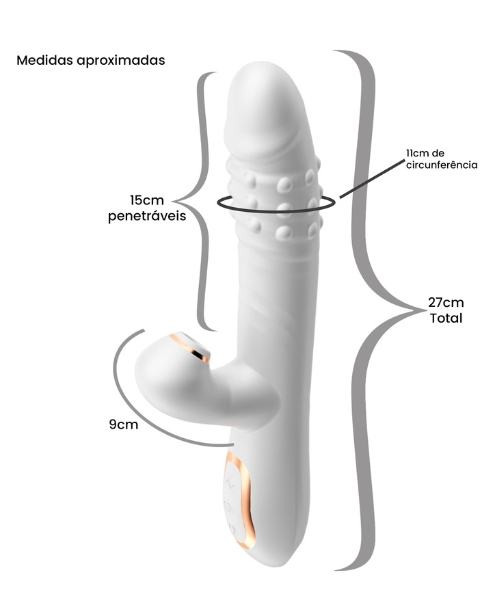 Vibrador com Sugador de Clitóris e Esferas Giratórias 360º – Dupla Estimulação com Alta Tecnologia - Imagem 5