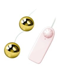 Bolinhas Duplas Douradas com Vibro para Pompoarismo - Golden Balls - BAILE