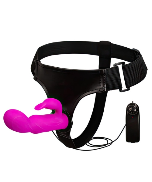Cinta Peniana com Penetrador em Silicone, Controle Multivelocidade e Estimulador clitoriano - BAILE