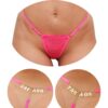 Calcinha Fio Dental Rosa Neon Palavras Strass Tallyta
