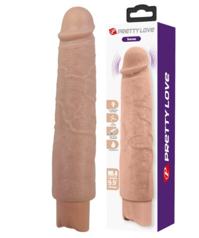 Pênis Realístico Recarregável com 10 Modos de Vibração - 25,2 x 4,3 cm - 21 cm Penetráveis - PRETTY LOVE