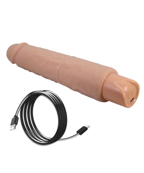 Pênis Realístico Recarregável com 10 Modos de Vibração - 25,2 x 4,3 cm - 21 cm Penetráveis - PRETTY LOVE - Imagem 8