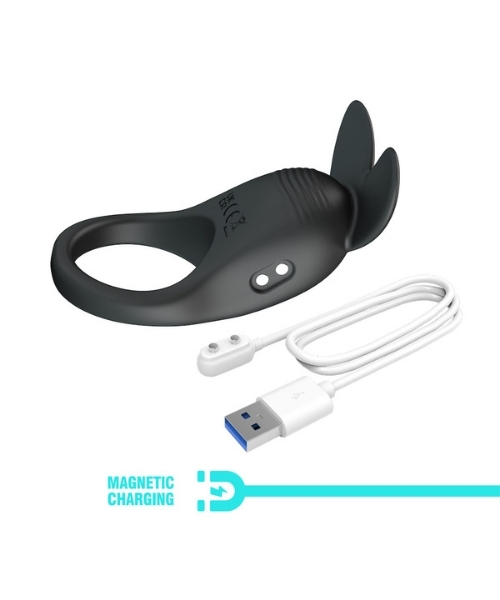 Anel Peniano Recarregável com 10 Modos de Vibração e Estimulador Clitoriano - PRETTY LOVE - Imagem 4