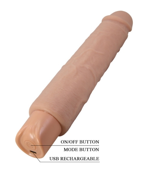 Pênis Realístico Recarregável com 10 Modos de Vibração - 25,2 x 4,3 cm - 21 cm Penetráveis - PRETTY LOVE - Imagem 7