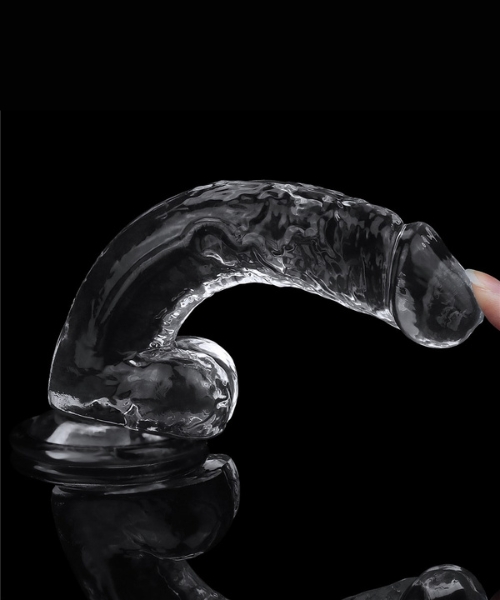 Pênis Realistico com 19x3,5cm e 14,5cm Penetrável, Translúcido Feito em Jelly TPE - LOVETOY - Imagem 5