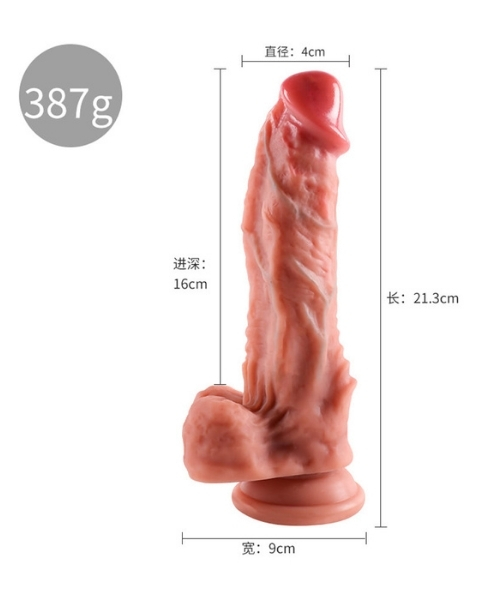 Pênis Realístico de Silicone Líquido com Ventosa - 21,3 x 4,6 cm - 16 cm Penetráveis - YOUVIBE - Imagem 4