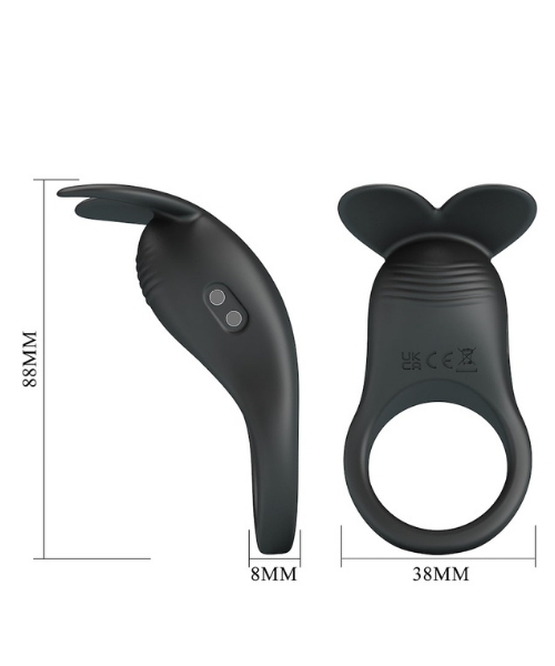 Anel Peniano Recarregável com 10 Modos de Vibração e Estimulador Clitoriano - PRETTY LOVE - Imagem 6