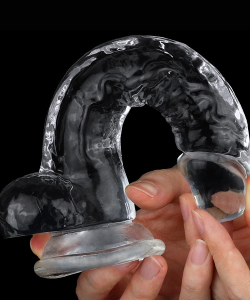 Pênis Realistico com 19x3,5cm e 14,5cm Penetrável, Translúcido Feito em Jelly TPE - LOVETOY - Imagem 6