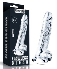 Pênis Realistico com 19x3,5cm e 14,5cm Penetrável, Translúcido Feito em Jelly TPE - LOVETOY