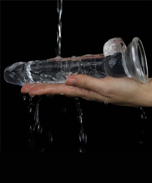 Pênis Realistico com 19x3,5cm e 14,5cm Penetrável, Translúcido Feito em Jelly TPE - LOVETOY - Imagem 9