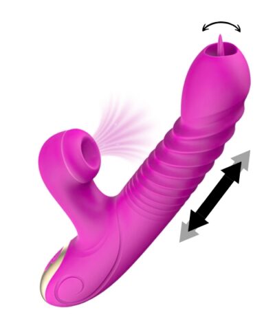Vibrador Sugador Vai e Vem Recarregável com 8 Modos de Vibração e 8 Modos de Pulsação e Função de Aquecimento - Sanders - YOUVIBE