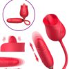 Vibrador Duplo Flexível com 10 Movimentos de Língua 10 Modos de Vibração e 10 Modos de Vai e Vem - OLENA