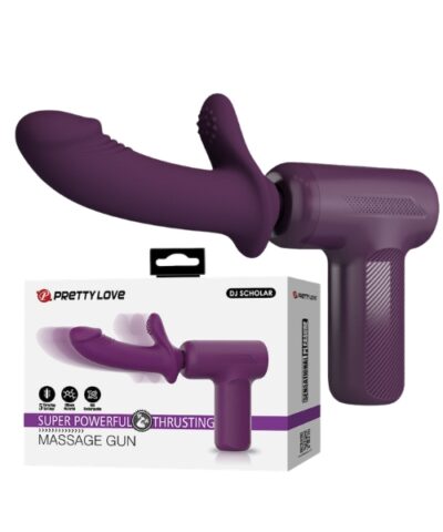 Vibrador Duplo Ponto G e Clitóris Super Potente com 5 Modos de Impulso Vai e Vem - Massage Gun -PRETTY LOVE