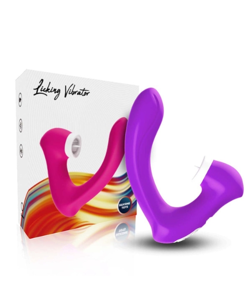 Vibrador Ponto G com Estimulador de Língua 2 em 1 de Silicone e Recarregável com 9 Modos - USK - Imagem 5