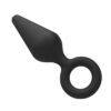 Plug Anal em Silicone - Formato Cone com Alça de Dedo - 11,6 x 3,3 cm