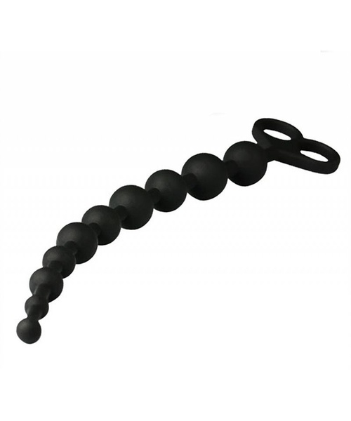 Plug Anal Escalonado em Silicone Flexível com Alça para os Dedos - 34 cm - Imagem 2