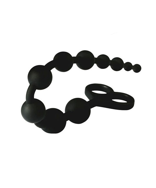 Plug Anal Escalonado em Silicone Flexível com Alça para os Dedos - 34 cm - Imagem 3