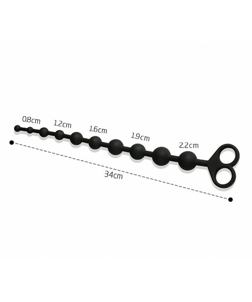 Plug Anal Escalonado em Silicone Flexível com Alça para os Dedos - 34 cm - Imagem 4