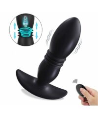 Plug Anal de Silicone e Recarregável com Vibrador e Vai e Vem