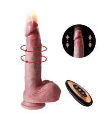Pênis Realístico em Silicone Líquido com Vai e Vem / Rotativo e Aquecimento - 21,5 x 4,2 cm