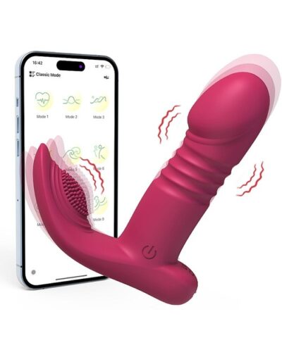Vibrador de Ponto G e Clitóris, Recarregável, de Silicone e com Movimento Vai e Vem - Lillie - Controle via APP