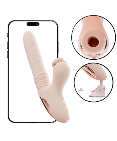 Vibrador de Ponto G e Clitóris com Pulsação, 10 Modos de Vai e Vem com Rotação, Leve Aquecimento - Controle via Aplicativo