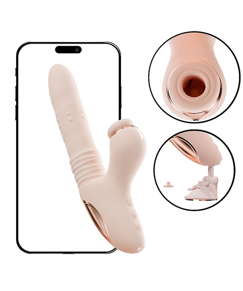 Vibrador de Ponto G e Clitóris com Pulsação, 10 Modos de Vai e Vem com Rotação, Leve Aquecimento - Controle via Aplicativo
