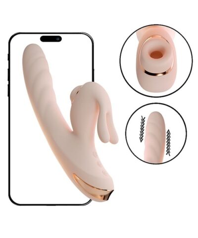 Vibrador de Ponto G e Clitóris com Pulsação, 10 modos de Vibração, 10 Modos de Vai e Vem e Leve Aquecimento - Controle via Aplicativo