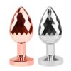 Plug Anal de Aço Tamanho G com Joia Colorida na Base e com Detalhes Estimuladores na Textura - 9,7 x 3,8 cm