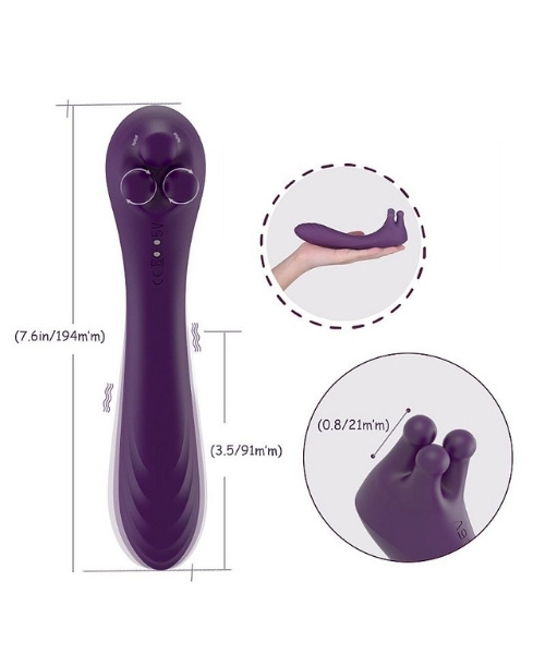 Vibrador de Clitóris com Rotação 360º em Cima e Vibração para o Ponto G na Parte de Baixo - S-Hande - Imagem 2