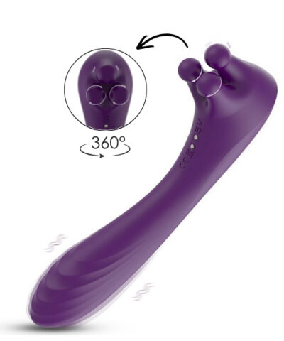 Vibrador de Clitóris com Rotação 360º em Cima e Vibração para o Ponto G na Parte de Baixo - S-Hande