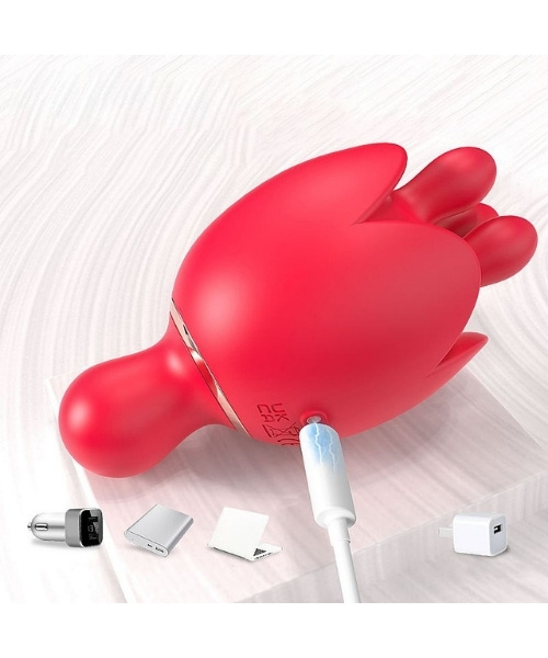 Vibrador Formato de Rosa - Com Rotação de 360º para Estímulo do Clitóris - Vibração na Parte de Cima e Baixo- Lilium 2 - S-Hande - Imagem 3