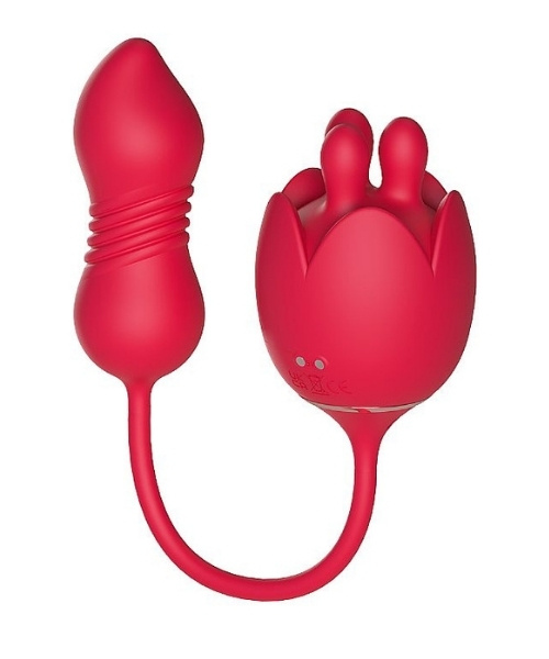 Vibrador Formato Rosa com Rotação 360º para Clitóris e Vibro Vai e Vem no Ponto G - Lilium 7 - S-Hande - Imagem 3