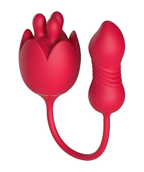 Vibrador Formato Rosa com Rotação 360º para Clitóris e Vibro Vai e Vem no Ponto G - Lilium 7 - S-Hande - Imagem 2