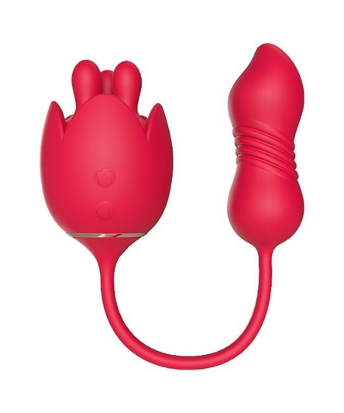Vibrador Formato Rosa com Rotação 360º para Clitóris e Vibro Vai e Vem no Ponto G - Lilium 7 - S-Hande - Imagem 4