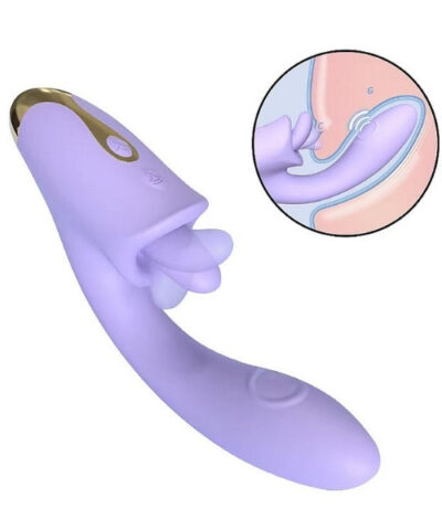 Vibrador de Ponto G e Clitóris com Língua com Movimentos e Tapping Pulsador- Viola - S-Hande