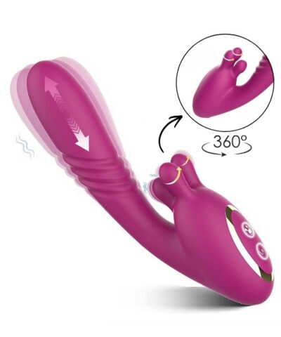 Vibrador com Estimulador de Clitóris Giratório 360° e Movimentos Vai e Vem para Ponto G - Layla - S-Hande