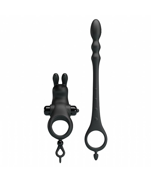 Anel Peniano com Plug Anal e Estimulador de Clitóris - Penis Sleeve V - Pretty Love - Imagem 3