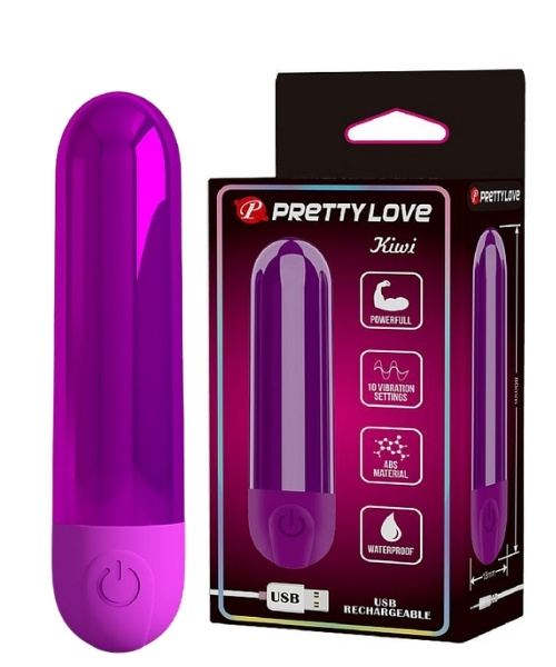Mini Vibrador Bullet Recarregável com 10 Vibrações Potentes - Kiwi - Pretty Love