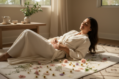 mulher com endometriose cuidando da saúde íntima