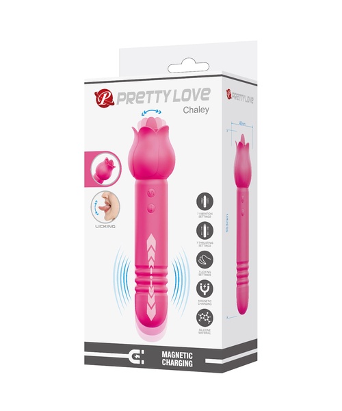Mini Vibrador Duplo Com 7 Modos De Vai e Vem,7 Modos De Vibração e 7 Movimentos De Língua - Chaley - PRETTY LOVE - Imagem 3