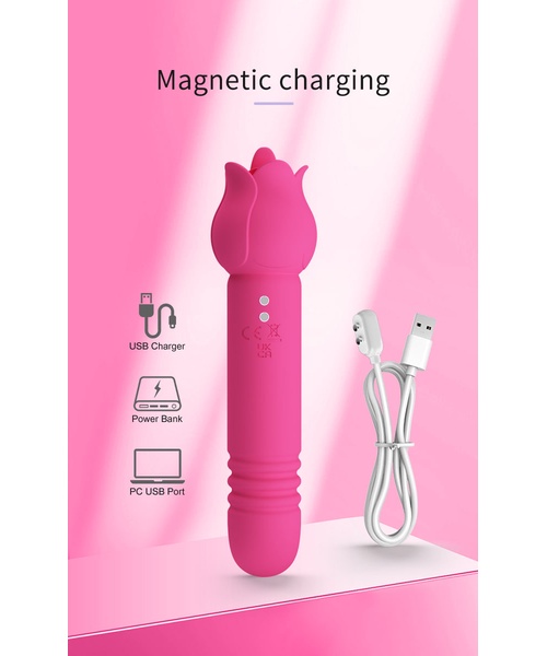 Mini Vibrador Duplo Com 7 Modos De Vai e Vem,7 Modos De Vibração e 7 Movimentos De Língua - Chaley - PRETTY LOVE - Imagem 8