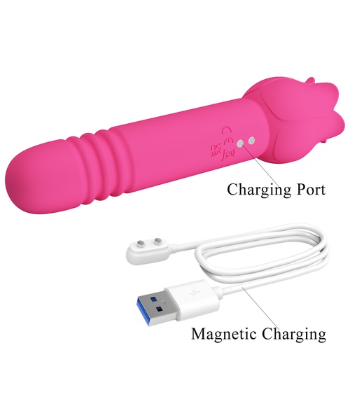 Mini Vibrador Duplo Com 7 Modos De Vai e Vem,7 Modos De Vibração e 7 Movimentos De Língua - Chaley - PRETTY LOVE - Imagem 6