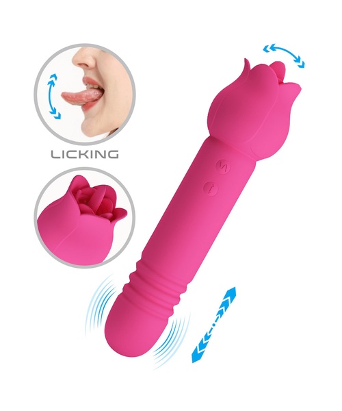 Mini Vibrador Duplo Com 7 Modos De Vai e Vem,7 Modos De Vibração e 7 Movimentos De Língua - Chaley - PRETTY LOVE