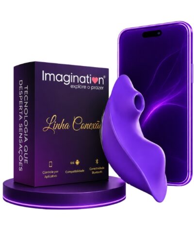 Vibrador de Calcinha com Sucção por Pulsação em 9 Modos - Controle à Longa Distância via APP - Linha Conexão - Imagination®