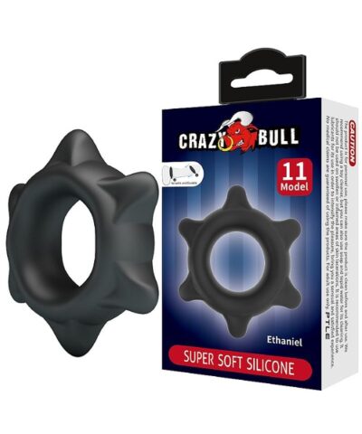 Anel Peniano com Textura Ondular Confeccionado em Silicone Super flexível - Ethaniel - 2,0 x 6,5 cm - Crazy Bull