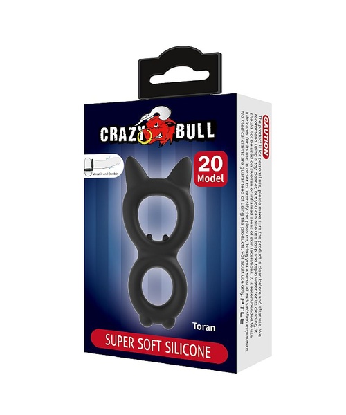 Anel Peniano Duplo Texturizado e Confeccionado em Silicone Super Flexível- Toran - 1,0 x 9,3 cm - Crazy Bull - Imagem 6
